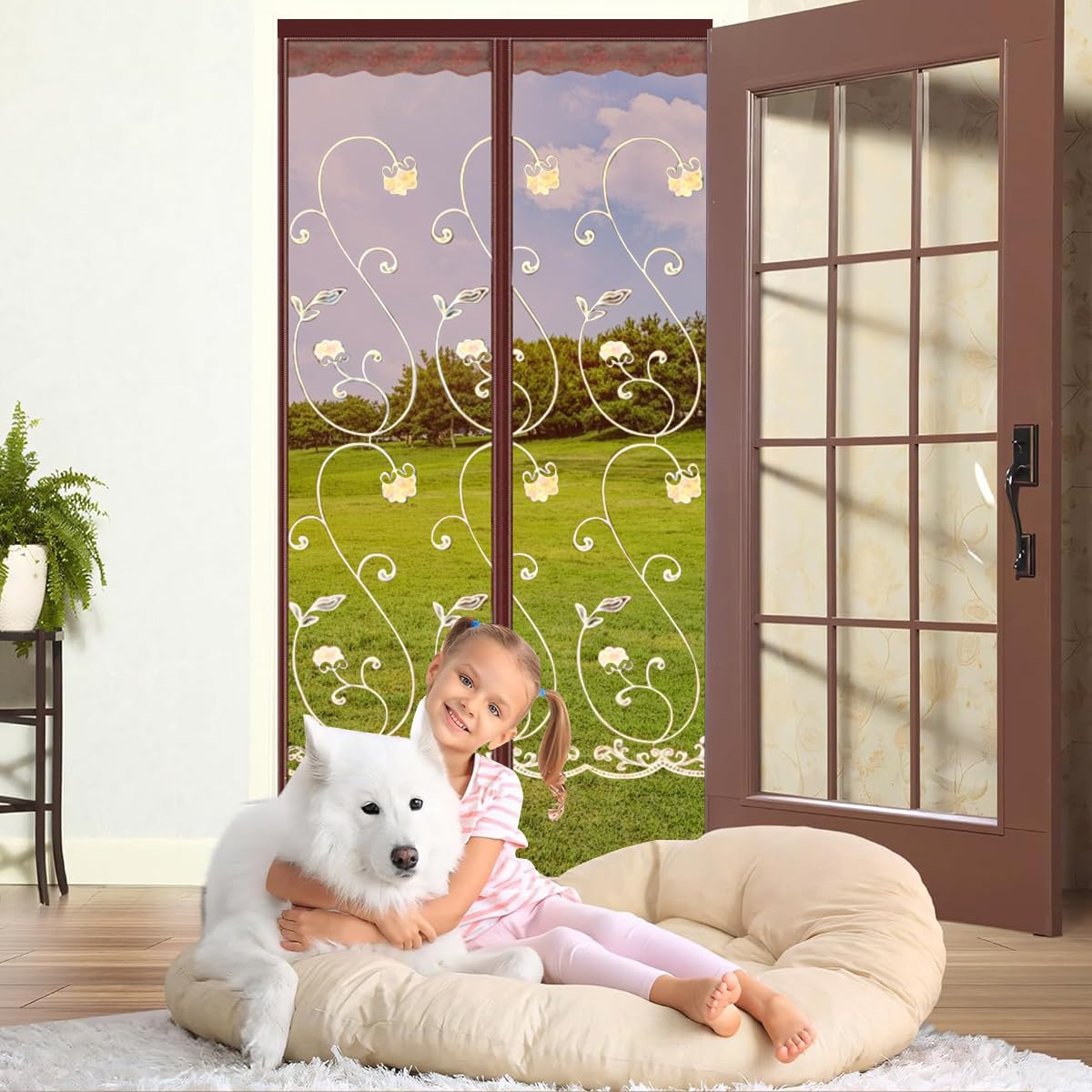 HASTHIP Magnetic Mosquito Net For Door - Polyester Breathable Mosquito Mesh Screen Door - Door Mosquito Net With Magnet - Screen Magnetic Auto-Closing - Suitable For Home And Bedroom (100x210cm) HASTHIP Magnetic Mosquito Net For Door - Polyester Breathable Mosquito Mesh Screen Door - Door Mosquito Net With Magnet - Screen Magnetic Auto-Closing - Suitable For Home And Bedroom (100x210cm)